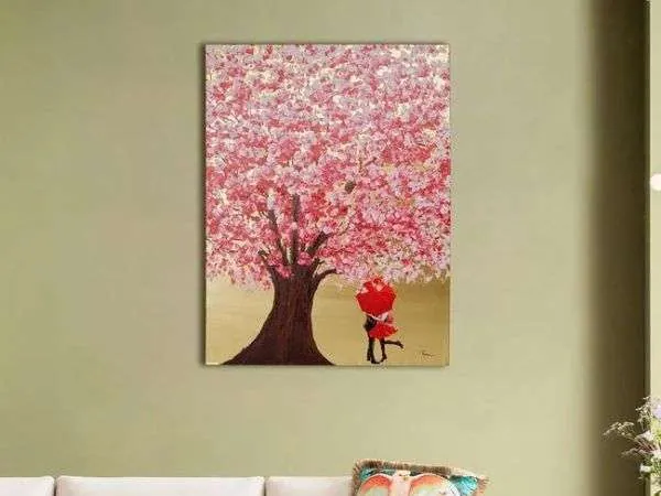 Quadro Flower Couple Oro-Rosa